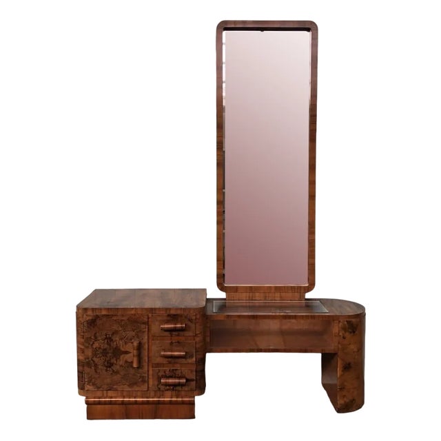 Briar Bedroom Makeup Cabinet with Mirror, 1930s For Sale