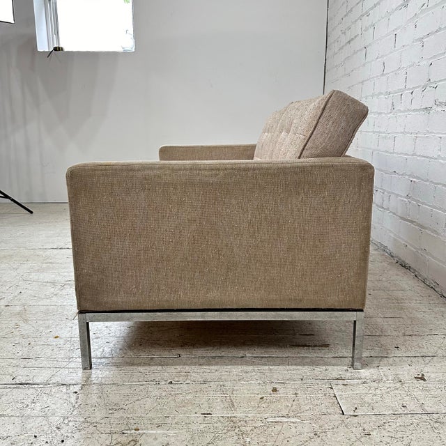 Mid century modern Florence Knoll Two Seater “relaxed” sofa designed by Florence knoll. The removable cushions have a...