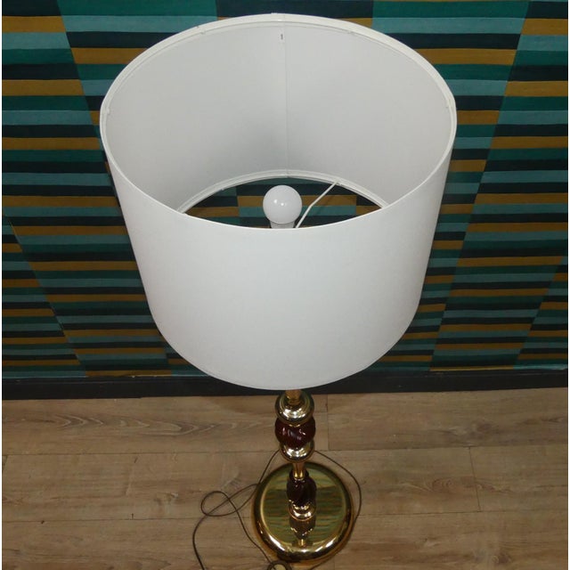 Brass and Ceramic Floor Lamp, 1970s For Sale - Image 6 of 8