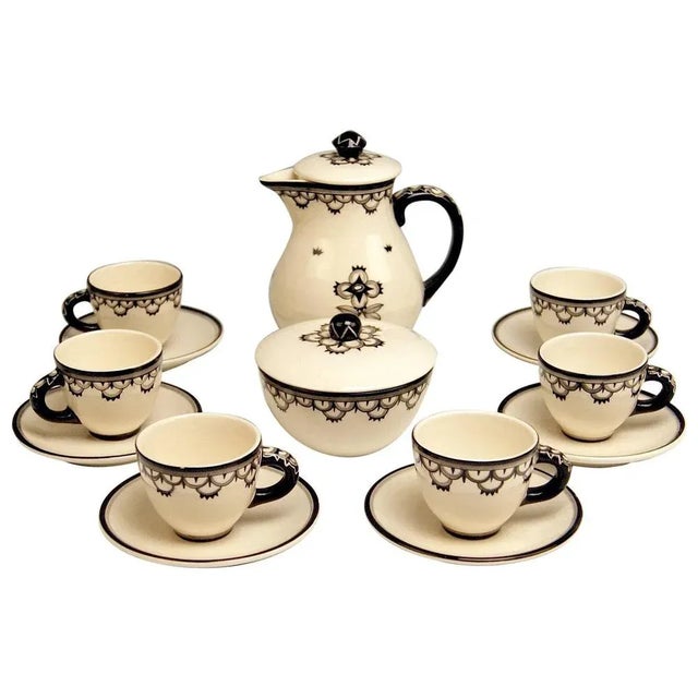 Ceramic Mocha Service from Gmunden, 1919, Set of 14 For Sale - Image 9 of 9