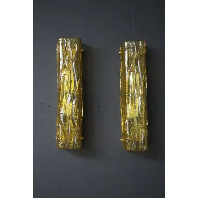 Golden Square Murano Glass Sconces in the style of Mazzega, 1980s, Set of 2 For Sale - Image 14 of 16