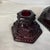 Vintage Avon 1876 Cape Cod Ruby Red Glass Candle Holder Set – 3 Pieces (Hurricane Base & Short Candlesticks) For Sale - Image 4 of 6