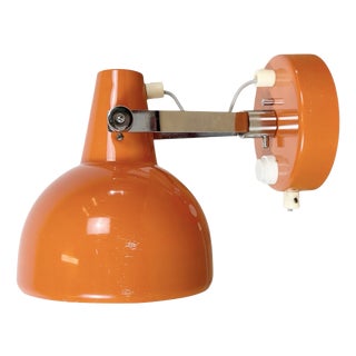 Vintage Orange Metal Wall Lamp from Lidokov, 1970s For Sale