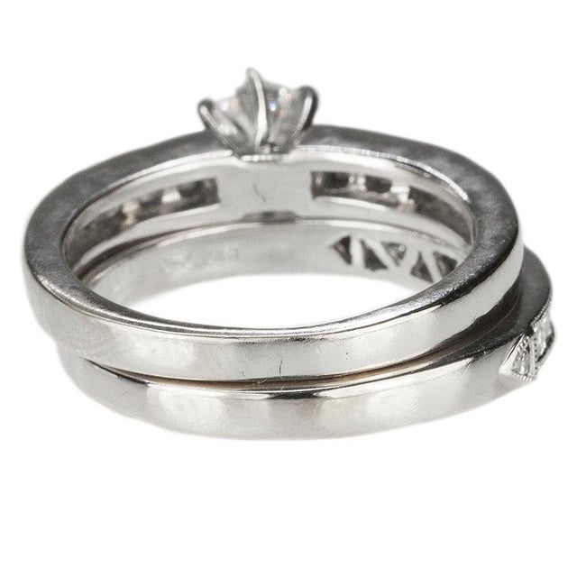 Contemporary Late 20th Century Pair of 18k Diamond Wedding Set, Size 8.75 For Sale - Image 3 of 5