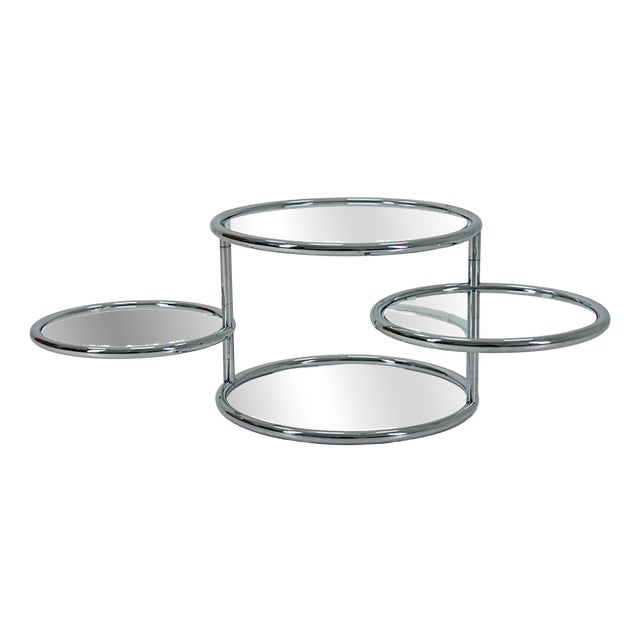 Mid-Century Modern Coffee Table with 3 Swivel Levels by Milo Baughman, Italy, 1970s For Sale
