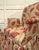 Pair of Vintage Skirted Swan Arm Chairs With Red Embroidered Textile For Sale - Image 9 of 15