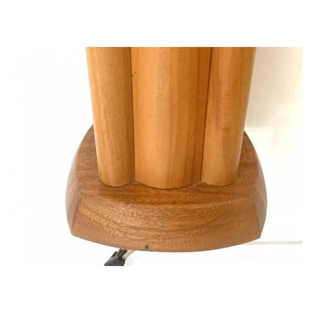 Mid Century Walnut Lamp Pair For Sale - Image 4 of 8