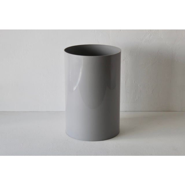 Gray Kartell Tall Cylindrical Gray Wastebasket Vintage For Sale - Image 8 of 9