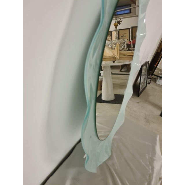 Blue Onda Model Mirror attributed to Nanda Vigo for Glas Italia For Sale - Image 8 of 13