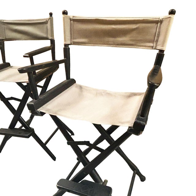 1980s 1980s Appalachian Beech Directors Chairs Pair by Gold Medal Folding Furniture Co, Pair For Sale - Image 5 of 7
