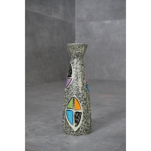 Mid-Century Abstract Geometric Model 504-25 Vase from West German Ceramic, 1950s, in Very Good conditions. Designed 1950...