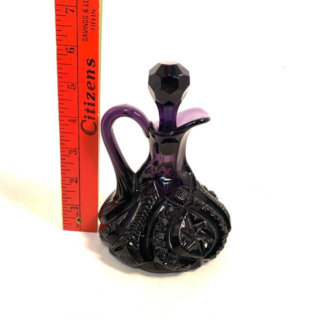 Early 20th Century Amethyst Glass Moon and Star Cruet With Stopper For Sale In Louisville - Image 6 of 12
