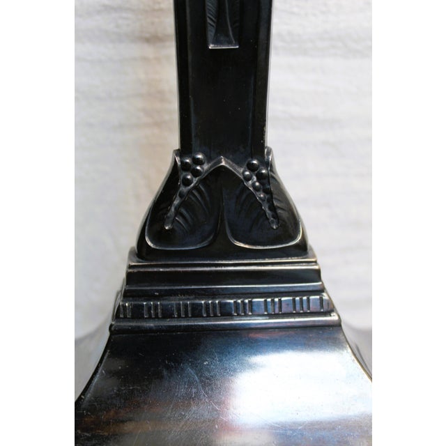Antique Kayserzinn Three-Light Candlestick, 1890s For Sale - Image 9 of 15