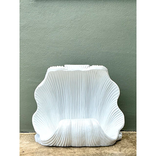 Vintage White Clam Shell Table Pedestals - Pair For Sale - Image 9 of 15