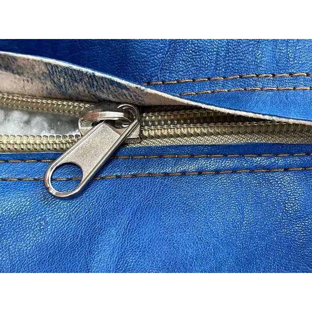 2020s Contemporary Moroccan Leather Pouf Ottoman Cover For Sale - Image 5 of 8