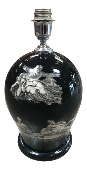 1980s Vintage Fornasetti Style "Michelangelo Works" Table Lamp