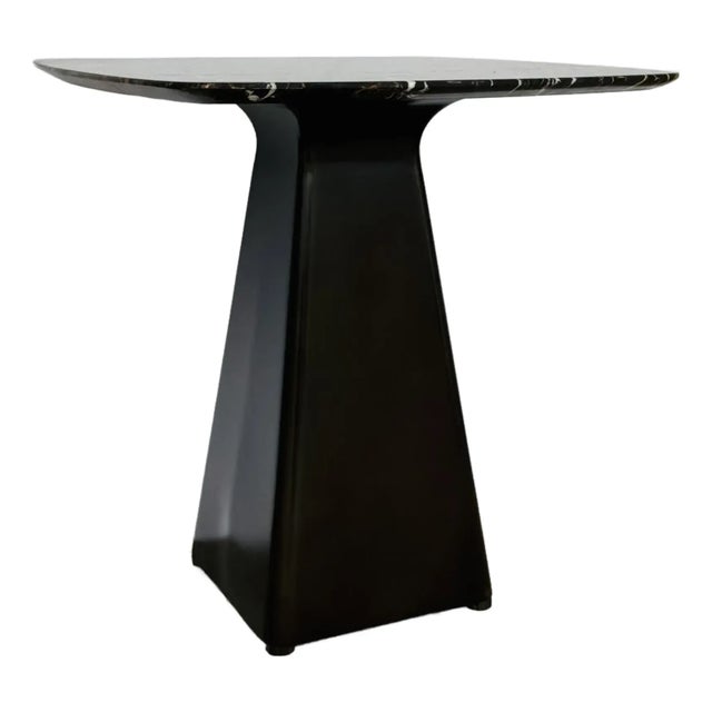Modern Revelation Michelangelo Marble Equilateral Accent Tables Pair For Sale - Image 3 of 5