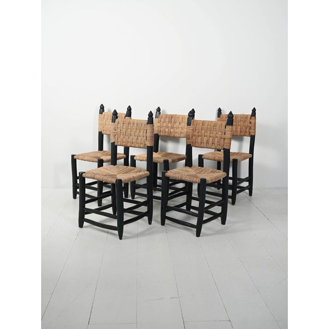 Moroccan Wooden Chairs, 1960s, Set of 5 For Sale - Image 14 of 14