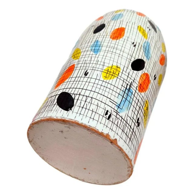 Italian Polychrome Ceramic Vase, 1970s For Sale - Image 4 of 5