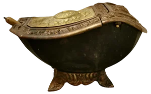 19th Century Cast Iron and Brass Art Nouveau Coal Scuttle