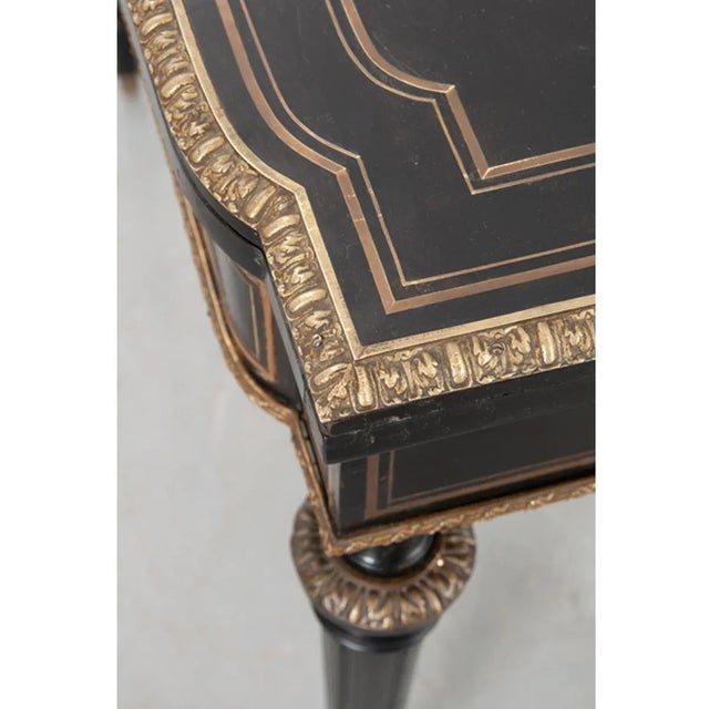 French 19th Century Ebonized and Inlay Game Table For Sale In Baton Rouge - Image 6 of 13