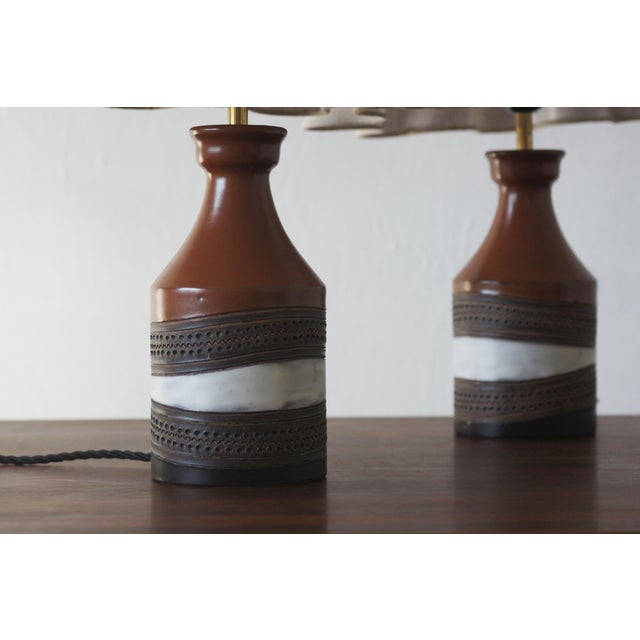 Mid-Century Modern Ceramic Table Lamps from Bitossi Ceramiche, Italy, 1960s, Set of 2 For Sale - Image 3 of 7
