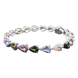 22.16 Ct Natural Ceylon No Heat Sapphire Bracelet For Sale