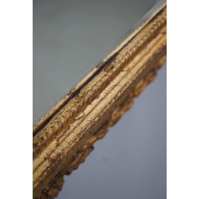 1980s Italian Large Vintage Louis XV Style Wall Mirror W. Gold Frame For Sale - Image 5 of 12