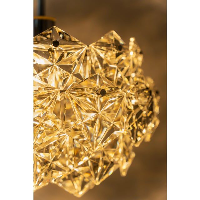 Glass Petite Chrome & Crystal Glass Pendant from Kinkeldey, Germany, 1970 For Sale - Image 7 of 13