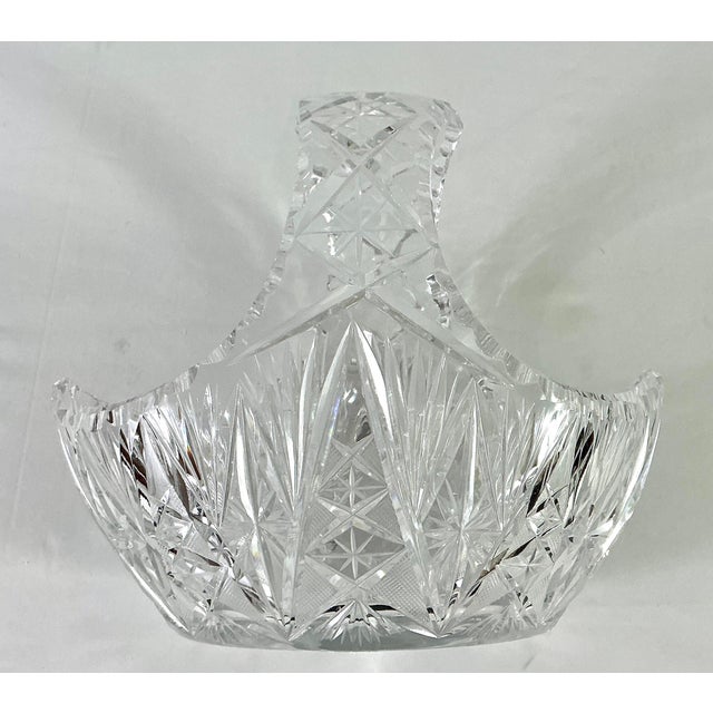 Transparent Superior, Large, Cut Crystal Brides Basket-(The Best of Its Form) For Sale - Image 8 of 8
