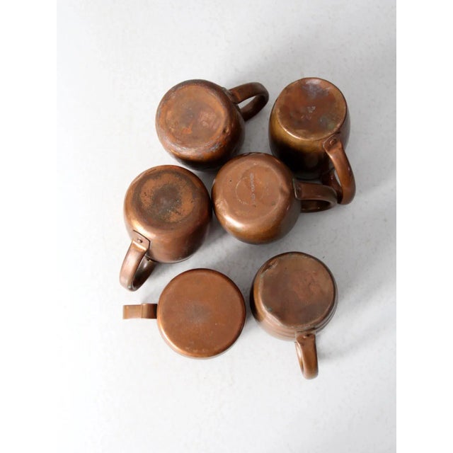 Vintage Copper Mugs - Set of 6 For Sale - Image 10 of 11