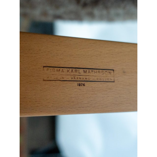 Wood 1970s Bruno Mathsson “Pernilla 3” Chaise Lounge, Sheepskin, Original Condition For Sale - Image 7 of 8