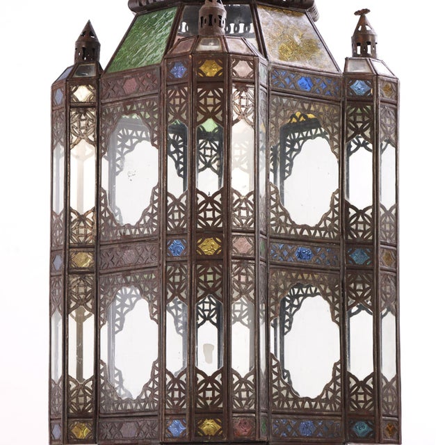 Metal 1960s Large Moroccan Tin Lantern For Sale - Image 7 of 7