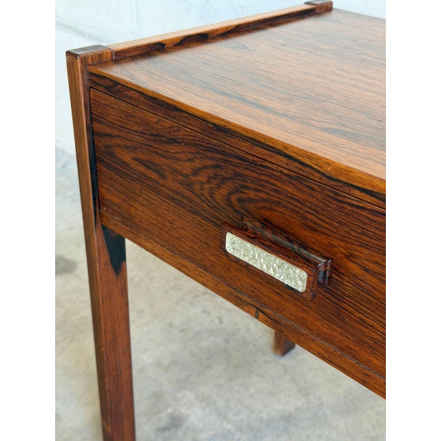 Rosewood Entry Table With Two Drawers Danish Mid-Century Modern 1960s For Sale In Los Angeles - Image 6 of 10