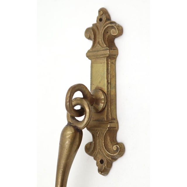 French Vintage French Brass Drapery Curtain Tie Back Hook For Sale - Image 3 of 5