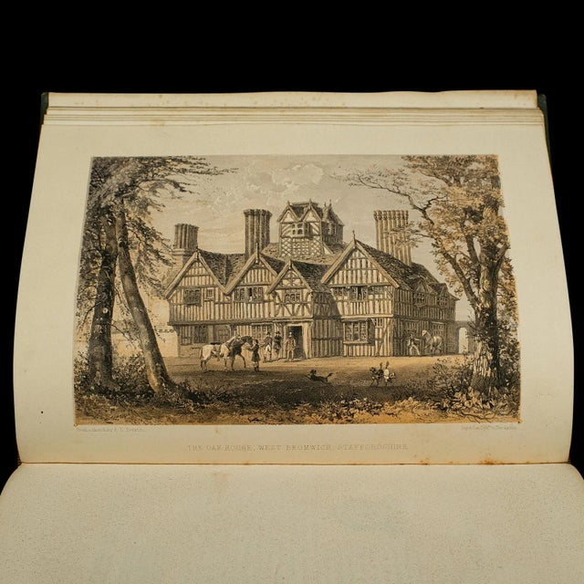 1858's Large Antique Book of Baronial Halls Volume 1 For Sale - Image 6 of 12