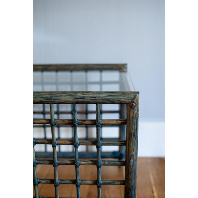 Black Vintage Nesting Tables in Bamboo with Glass Top from Gallotti & Radice, 1970, Set of 3 For Sale - Image 8 of 15