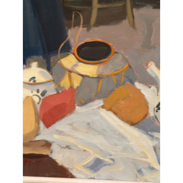 T. Ahlm, Still Life with Coffee Pots, 1960s, Oil Painting on Canvas, Framed For Sale - Image 6 of 14
