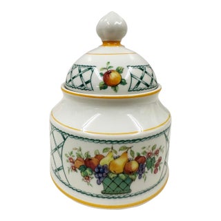 Vintage Villeroy & Boch Basket Pattern Covered Sugar Bowl, Germany For Sale