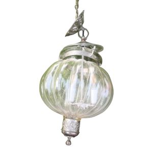 19th Century 2 Light Crystal Glass Hundi Belgium Lamp Chandelier