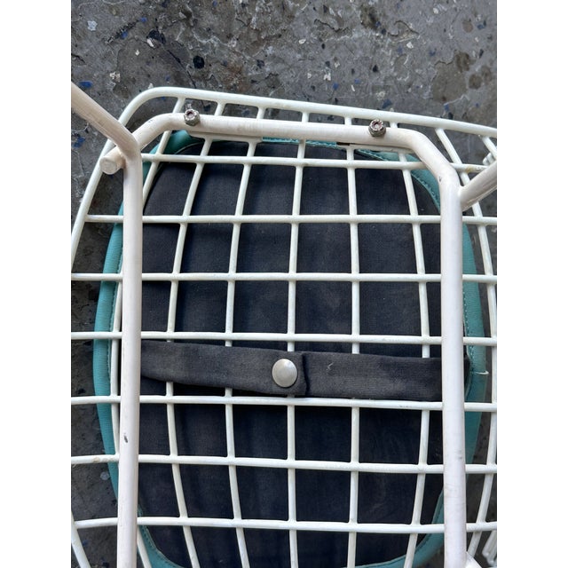 Teal Pair of Vintage “Baby” Wire Child Chairs Attributed to Harry Bertoiaor for Knoll For Sale - Image 8 of 14