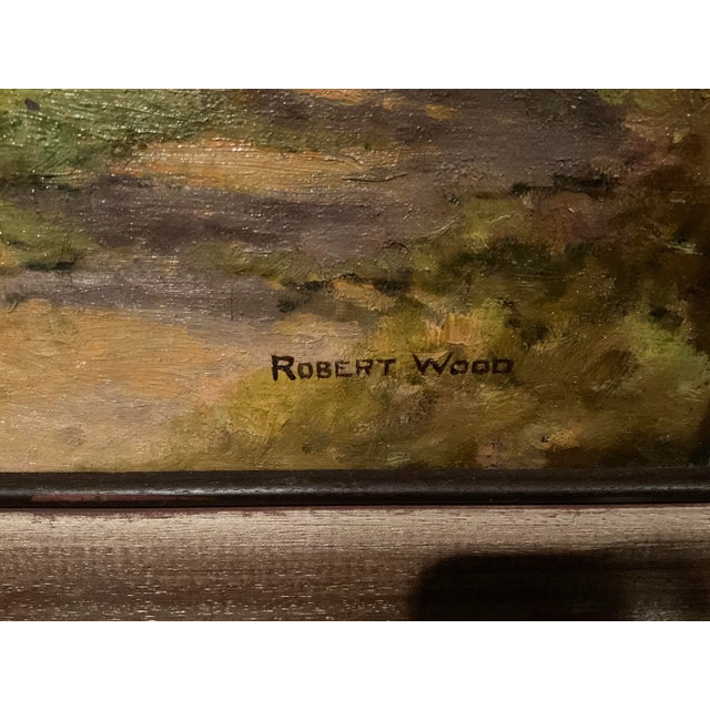 Beautiful framed original oil painting by Texas artist Robert Wood. Signed by the artist. Erasures 36” wide x 31” tall. No...