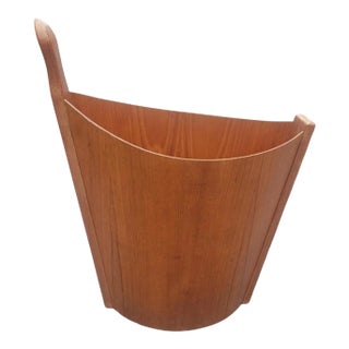 Danish Modern Teak Waste Basket by Einar Barnes for Heggen Norway For Sale