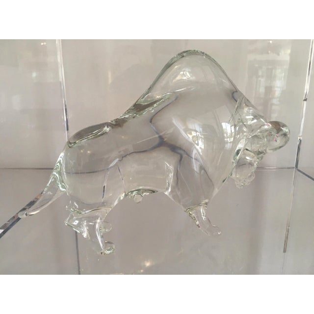 Glass 1970s Murano Glass Bull by Zanetti For Sale - Image 7 of 12