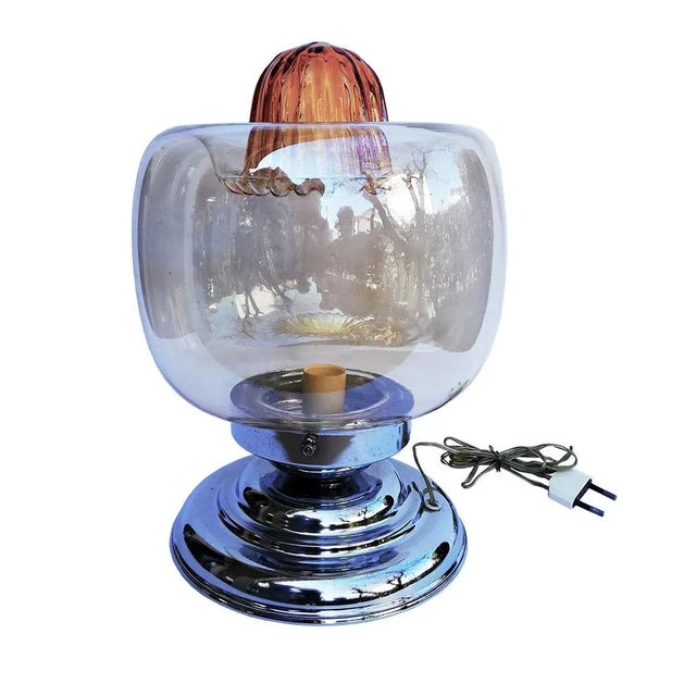 Chromed Metal & Glass Table Lamp by Toni Zuccheri for VeArt, 1970s For Sale - Image 6 of 6