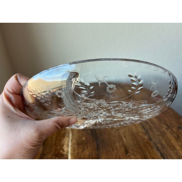 Late 20th Century Rogaska Gallic Pattern 3-Part Divided Round Relish Tray Plate For Sale - Image 4 of 9