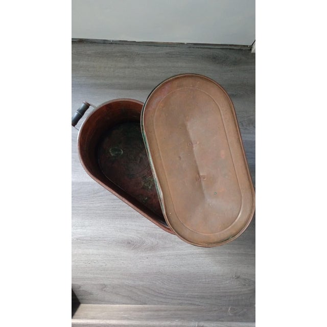 Late 19th Century Antique Oval Copper Wash Tub For Sale - Image 5 of 7