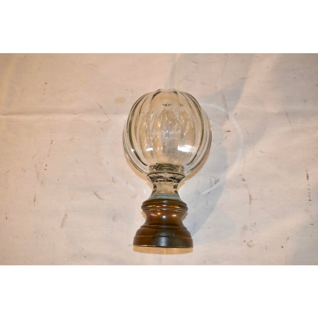 Edwardian English Cut Crystal Newel Post on Bronze Base | Chairish