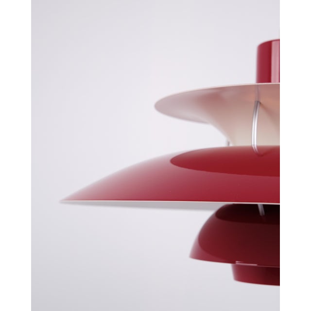 Model PH 5 Pendant in Red Lacquered Metal by Poul Henningsen for Louis Poulsen For Sale - Image 6 of 10