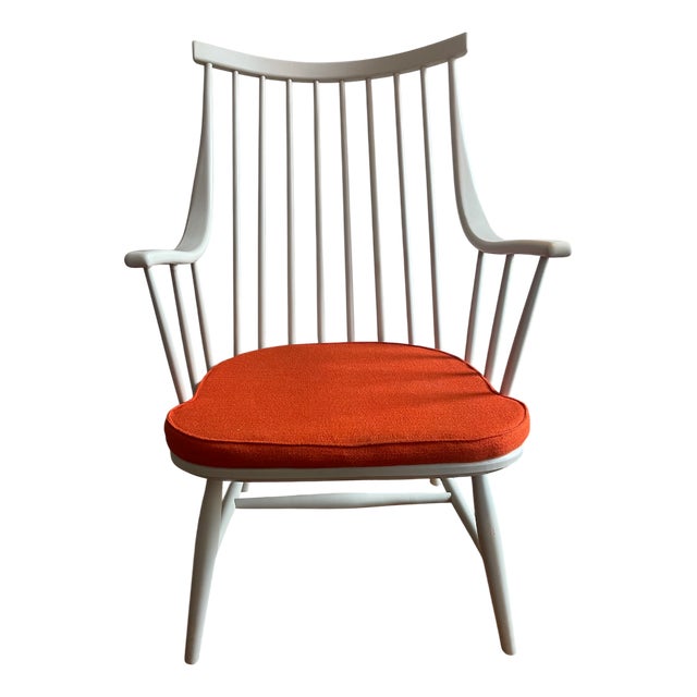 White and Orange Nesto Chair Model Grandessa attributed to Lena Larson for Pastoe, 1960s For Sale